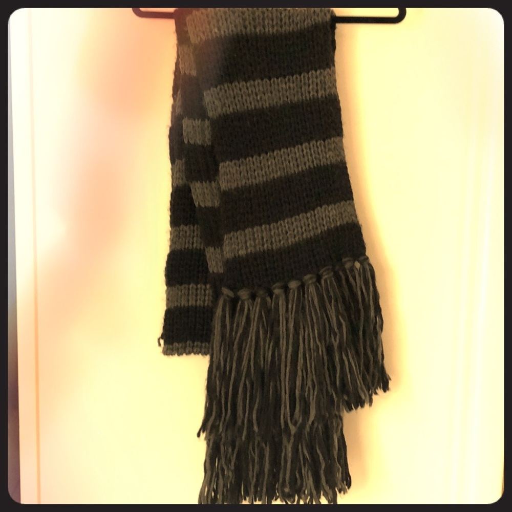 Black and Grey Knit Michael Kors Scarf